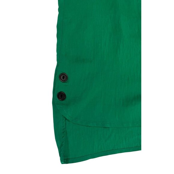Beinidi Green Short Sleeve Satin/Silk material Side Button Detail - Picture 3 of 9